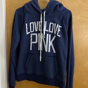 Victoria Secret Pink hoodie. Blue. Large